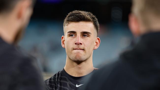 Nick Daicos, seen here at the MCG ahead of Friday night’s match, will surely get the attention of the GWS Giants on his return from injury. (Photo by Dylan Burns/AFL Photos via Getty Images)