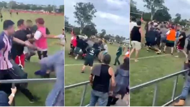 Four people have been charged after a fight at a junior football game at Wynnum Sunday. Picture: Supplied