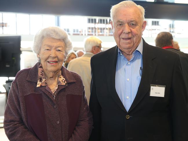 Jill and John Holt in 2015 at a Royal Geelong Yacht Club luncheon for members who racked up 50 years at the club. Picture: Peter Ristevski