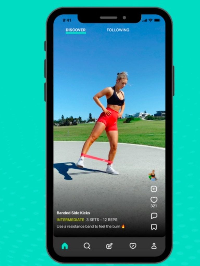 The app is a social media aggregator with an algorithm, kind of like TikTok or Instagram, but for exercise junkies.