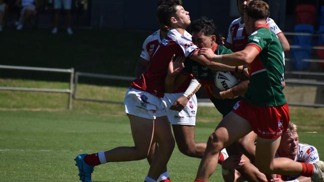 Meninga Cup semi-final action between the Redcliffe Dolphins and Wynnum-Manly Seagulls. Saturday April 15, 2023.