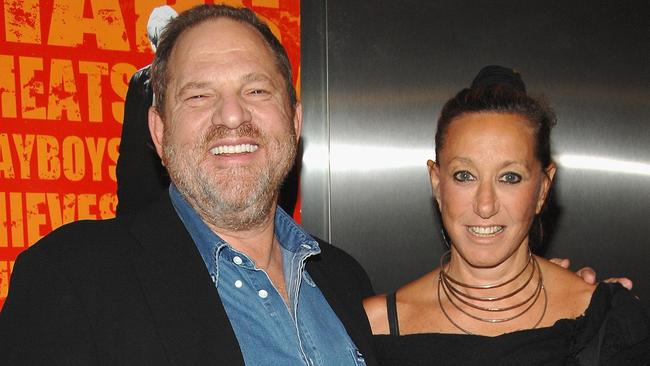 Producer Harvey Weinstein and fashion designer Donna Karan. Picture: Getty