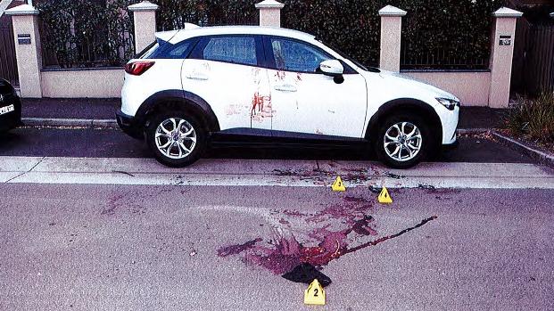 Jett McKee staggered down Hereford Street (above) leaving a trail of blood before dying on the road. Picture: NSW Supreme Court