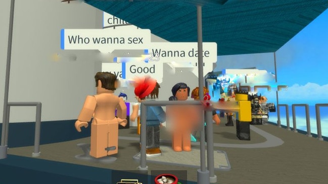 Examples of sexual behaviour on the popular online game Roblox. Picture: Supplied