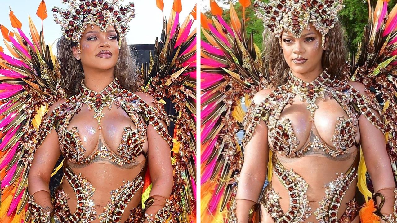 Rihanna steps out in dazzling near-naked costume for Barbados festival