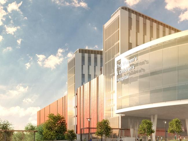 EMBARGOED 11:30AM 27th SEPT  . New artist impressions/renders of the Women's and Children's hospital ( WCH ) planned for Adelaide . PIcture: SA Government .