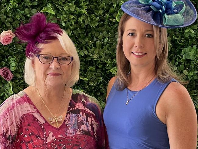 Carole Finucane and Belinda Hill at the Ce.x club in Coffs Harbour for the Melbourne Cup. Picture: Matt Gazy