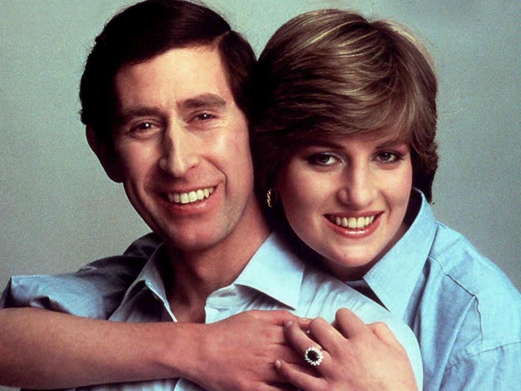 Prince Charles and Princess Diana announcing their engagement in July 1981 with Diana wearing ‘that’ ring.