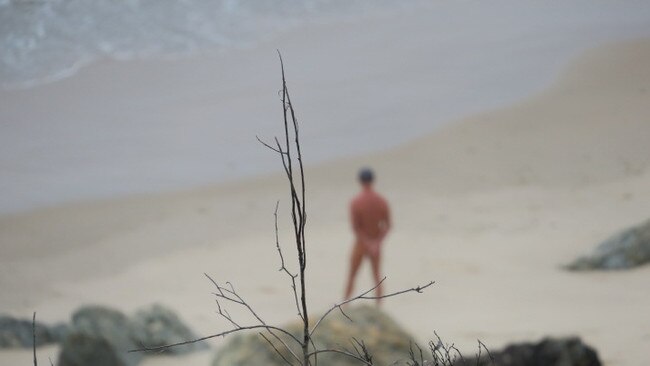 A nudist bather at Miners Beach
