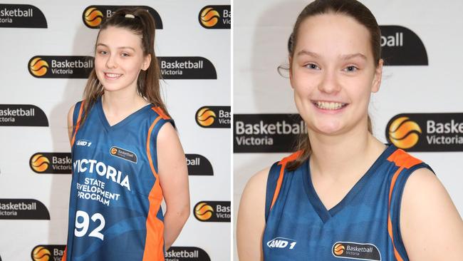 Dandenong's Georgia Taylor and Georgia Sewell. Photo: Basketball Victoria.