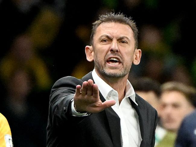 Australiaâs head coach Tony Popovic (C) reacts during the 2026 World Cup Asian qualification football match between Australia and Saudi Arabia at the Melbourne Rectangular Stadium in Melbourne on November 14, 2024. (Photo by WILLIAM WEST / AFP) / -- IMAGE RESTRICTED TO EDITORIAL USE - STRICTLY NO COMMERCIAL USE --