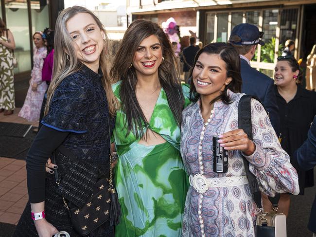 At Weetwood raceday are (from left) Stevie Winder, Jessica Stephens and Anne Stephens at Clifford Park, Saturday, September 28, 2024. Picture: Kevin Farmer