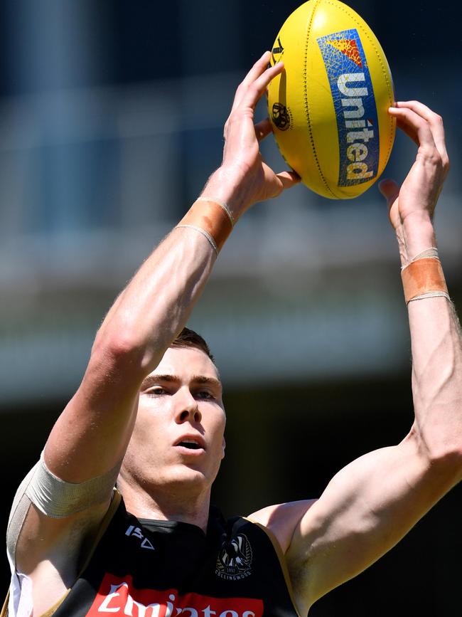 The Magpies forward has spent the summer further honing his game. Pic: AAP 