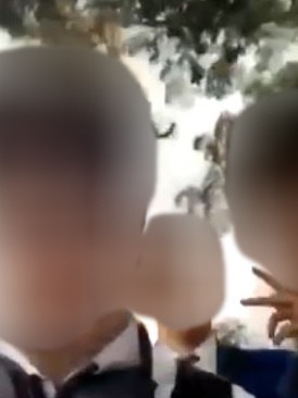 A Knox Grammar student’s racist rant was captured on camera.