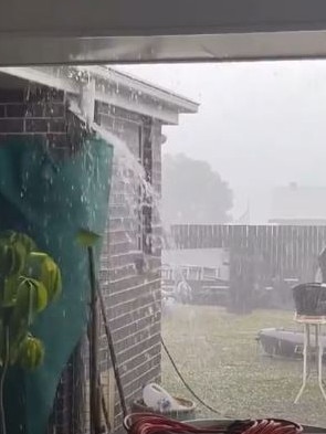 Hail seen at Westbrook, near Toowoomba, Tuesday afternoon.