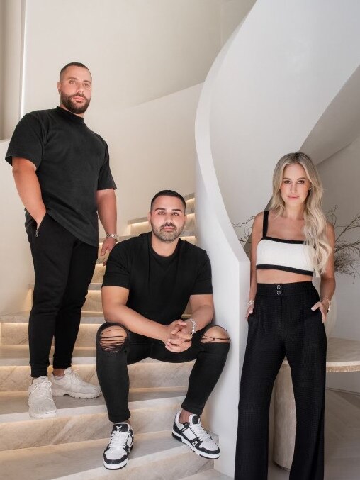 Roxy Jacenko with Youssef Tleis and Kassim Alaouie promoting Roxy's boot camp. Picture: Instagram