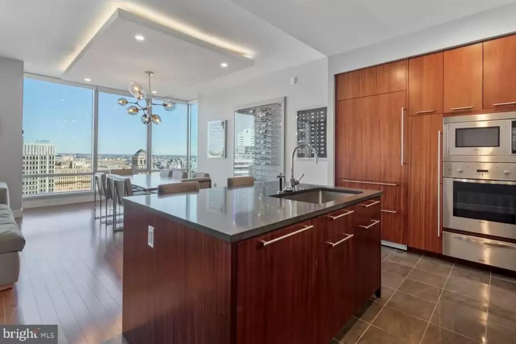 The kitchen and dining area also has city views. Picture: Realtor