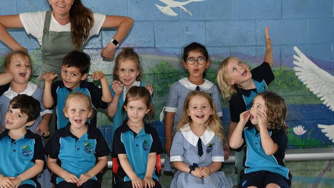 MY FIRST YEAR: Funny faces. Mountain Creek State School PrepS. Picture: Patrick Woods.