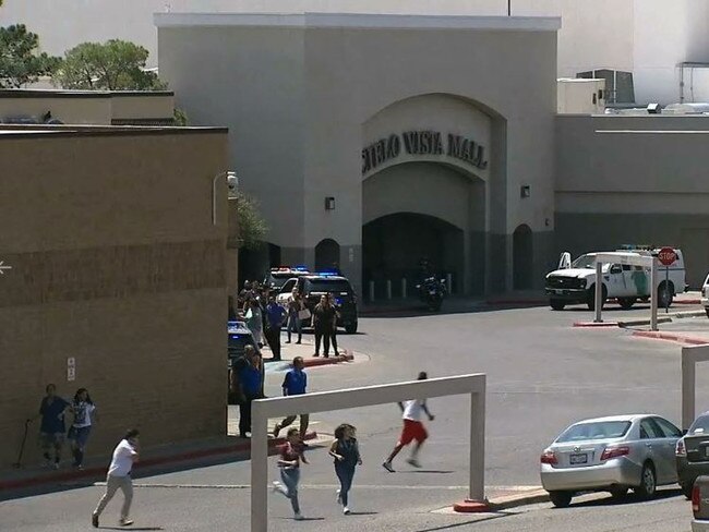 People flee the Cielo Vista Mall in El Paso Texas after the shooting. Picture: Supplied