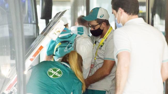 Paine arrives in Brisbane ready to put Monday’s disaster behind him. Picture: Lachie Millard