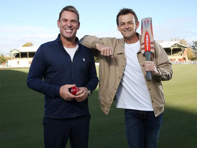 Shane Warne and Adam Gilchrist will team up for Fox Sports’ revamped cricket team. Picture: Michael Klein
