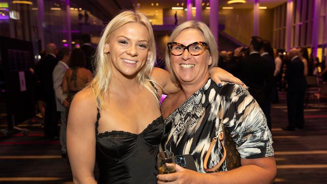 Ava Usher and Jackie Frost at the 54th Sports Star of the Year Awards at RACV Royal Pines. THE PULSE . Picture: Celeste Humphrey
