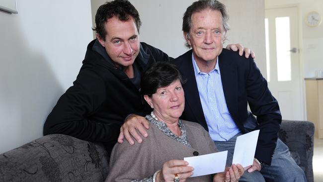 Max Bromson’s family — sister Kerry, son Matt and brother Garry Bromson. Picture: Mark Brake