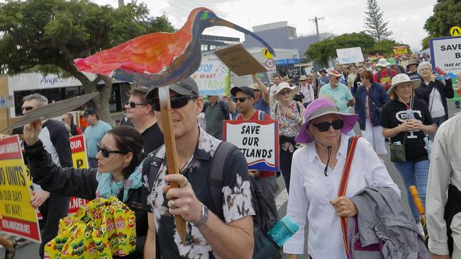 Thousands of people attended a peaceful protest on the weekend to stop the Toondah Harbour housing project. Picture: Contributed