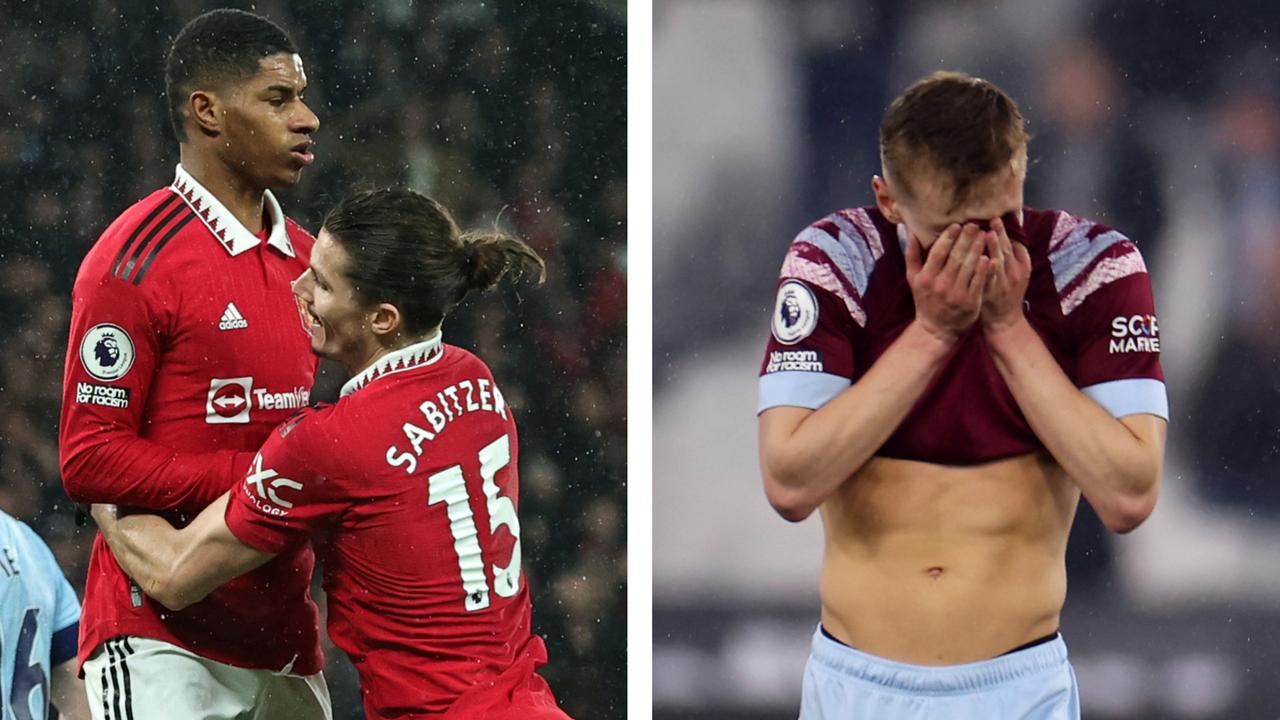 Manchester United edged out Brentford while West Ham were thrashed by Newcastle. Picture: Getty