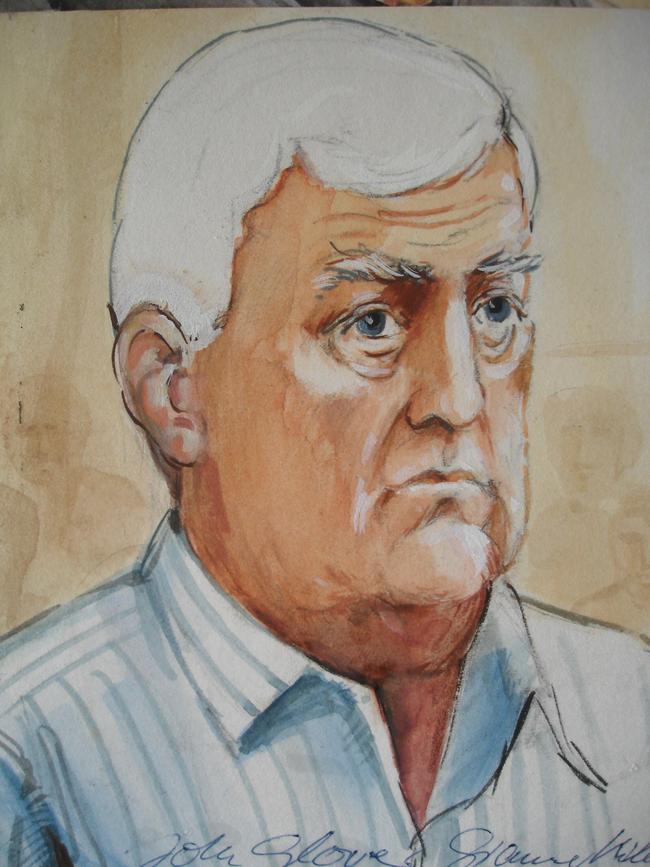 A court sketch of the Granny Killer by courtroom artist Bernd Heinrich Picture: Supplied