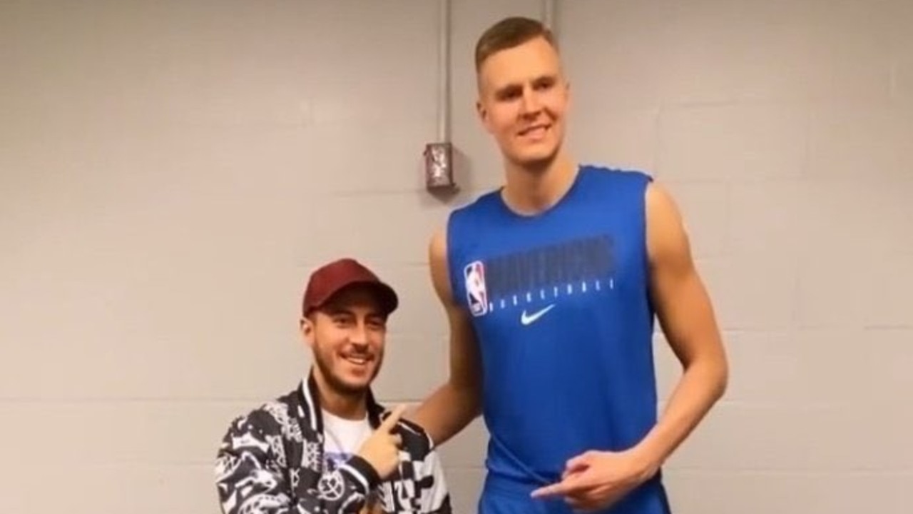 Nba News Eden Hazard Dwarfed By Luka Doncic Kristaps Porzingis Boban Dallas Mavericks News