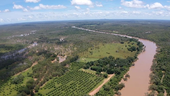 The Daly River police station hit 13.50 metres at 7.30am on Sunday and is rising slowly, with moderate flooding. Picture: Pjay Ahfat