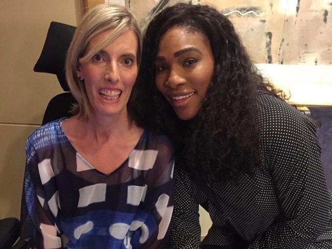 Angie Cunningham with Serena Williams. Picture: Supplied