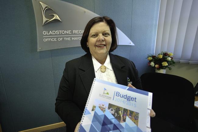 Mayor Gail Sellers with the council's 2014/2015 budget. . Picture: Mike Richards