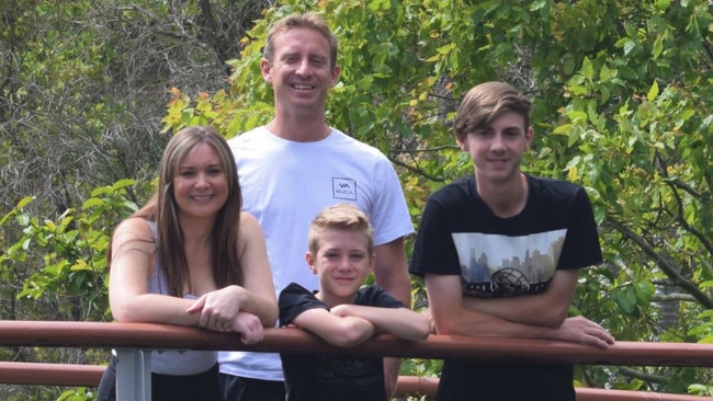 Carly and husband Steven Fyfe with sons Dominic, 12 and Steven, 15. Picture: Supplied