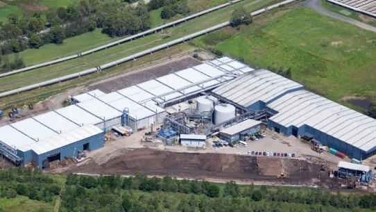 Aerial view of the waste facility.