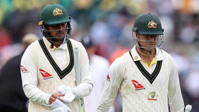 Usman Khawaja and David Warner have both hit 50. (Photo by Ryan Pierse/Getty Images)