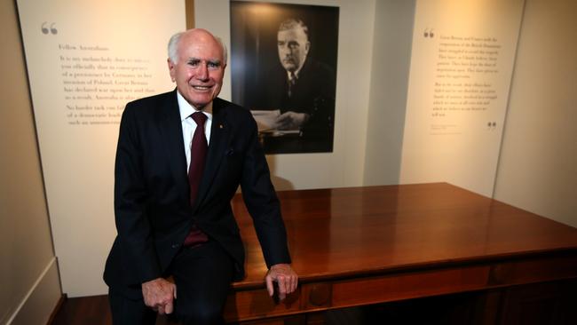 Former PM John Howard at the ‘Menzies by John Howard’ exhibition at Canberra’s Museum of Australian Democracy. Picture: Kym Smith