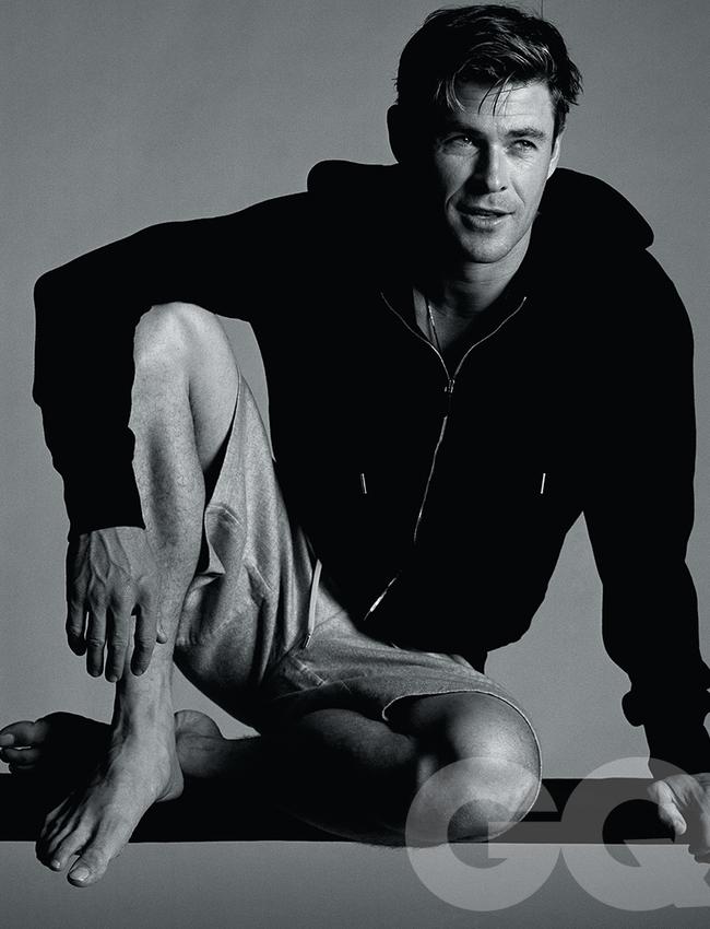 Chris Hemsworth’s shoot in GQ. Picture: David Bailey for GQ Australia