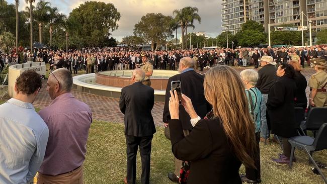 Thousands gather at Chris Cunningham Park for the Dawn Service. Picture: David Bonaddio