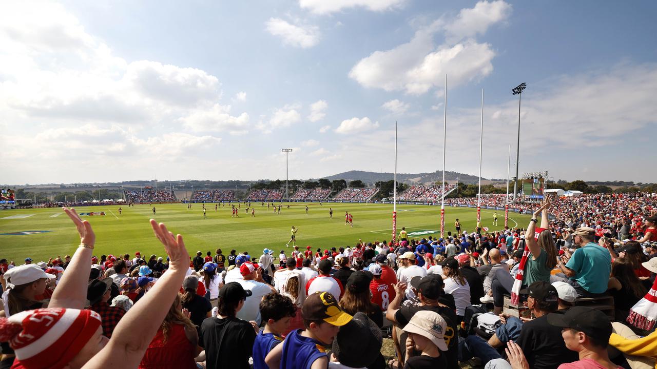 A fans’ view of Mount Barker’s Summit Sport and Recreation Park. Picture: Phil Hillyard