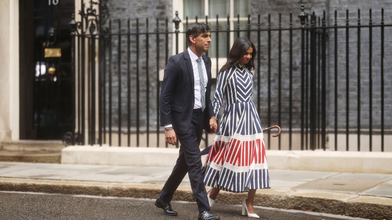 Rishi Sunak and wife Akshata Murty leave 10 Downing Street. Picture: Getty Images