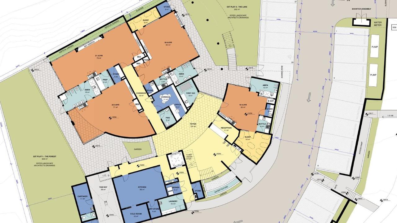 The proposed design of a new childcare centre planned for 2 Longwood Drive, Peregian Springs.