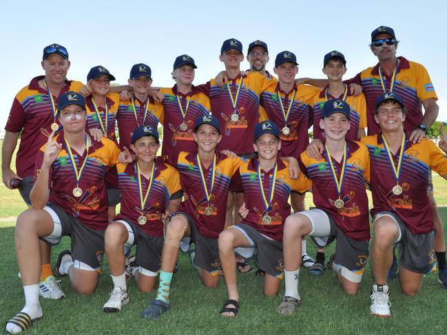 The CQ Centurions under-14s celebrate their victory at the Northern Alliance Championships. Pictured are (back row, from left) coach Nev Judd, Lachlan Bloomfield, Fraser Judd, Henry Villiers, Jonty Harch, scorer/secretary Andrew Lau, Sam Graham, Euan Austin, manager Cam Mulville and (front, from left) Jack Hudson, Axel Amos, John Mulville, Sid McCullagh, George Pentecost and Henry Lau.