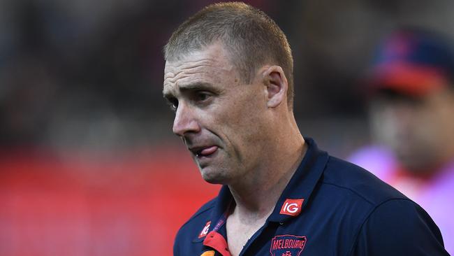 Can Simon Goodwin lead Melbourne out of the footballing wilderness? Picture: AAP