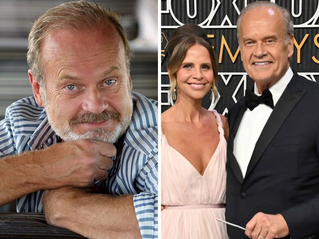 Kelsey Grammer, pictured with wife Kayte, says he 'cursed God' after sister's 1975 murder until love restored his faith.