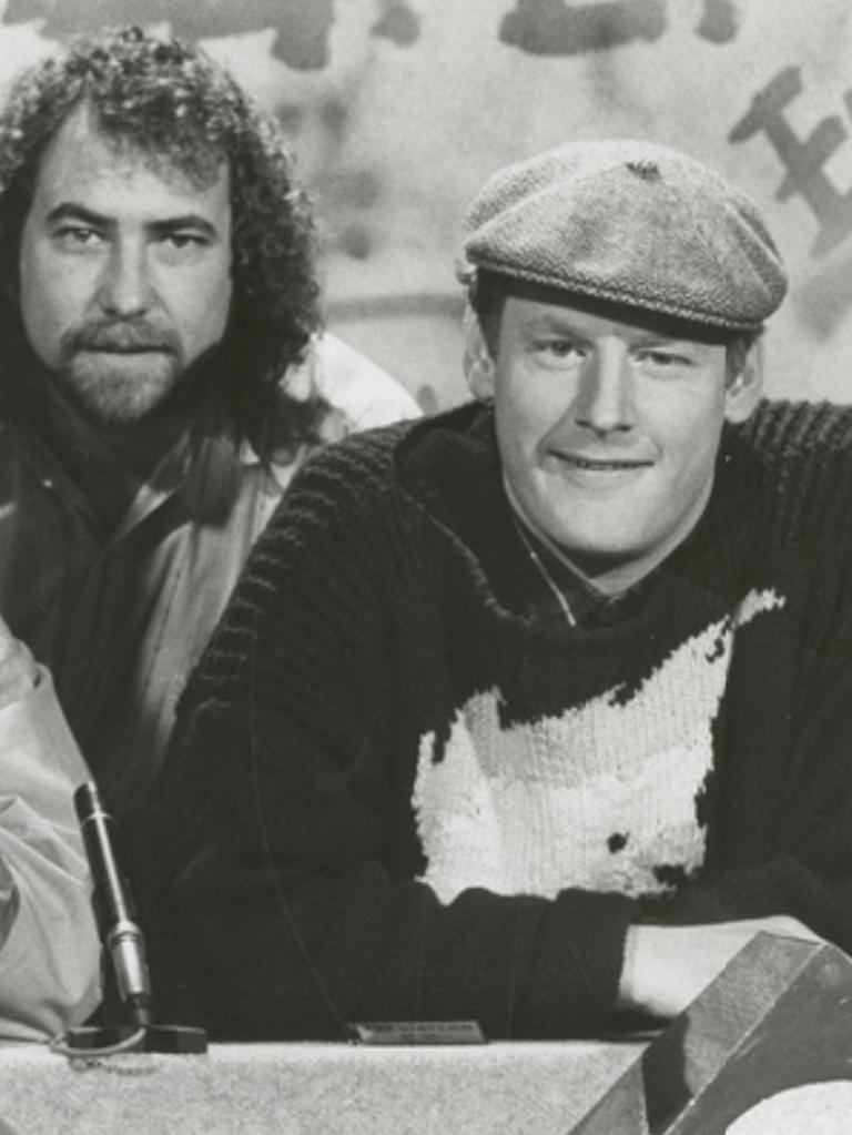 John Pemberton (right) with David Day in 1985.