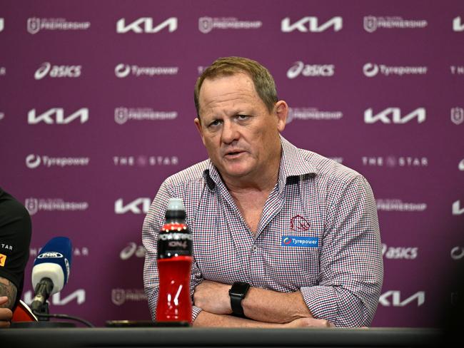 Brisbane coach Kevin Walters at the press conference after the Brisbane Broncos v Parramatta Eels game at Suncorp Stadium. Picture: NRL Images