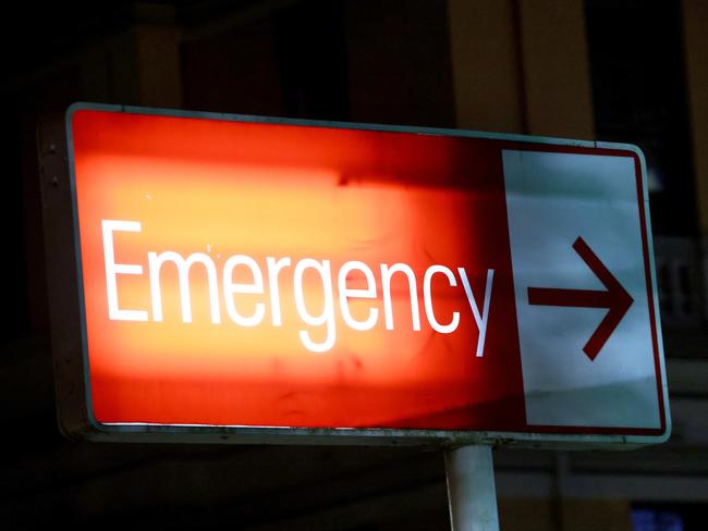 APRIL 20, 2024: An emergency sign outside St Vincent's Hospital Emergency department in Darlinghurst.Picture: Damian Shaw