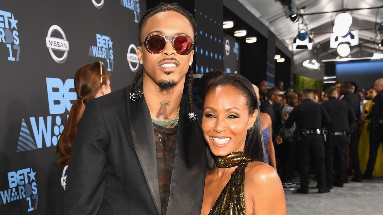 Pinkett Smith on a 2017 red carpet with singer August Alsina, who she later confessed to an ‘entanglement’ with. Picture: Getty Images for BET